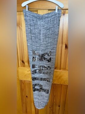 Victoria’s Secret Pink Bling Sequin Gray Campus Pants Small